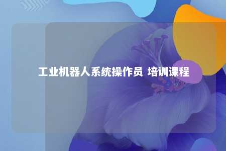 工业机器人系统操作员 培训课程 