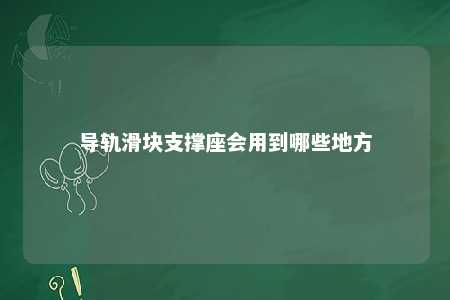 导轨滑块支撑座会用到哪些地方 